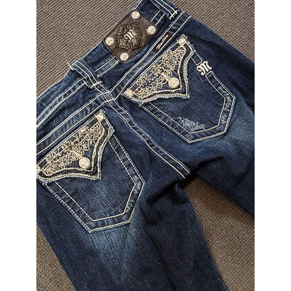 Miss Me Denim - Miss Me Bootcut Jeans Women 28 Blue Embellished Pocket Y2K